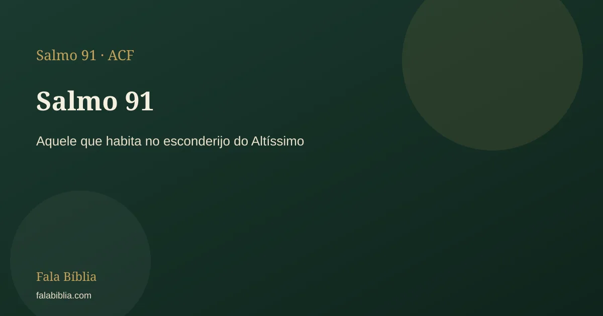 Salmo 91:4 — Proteção | Fala Bíblia